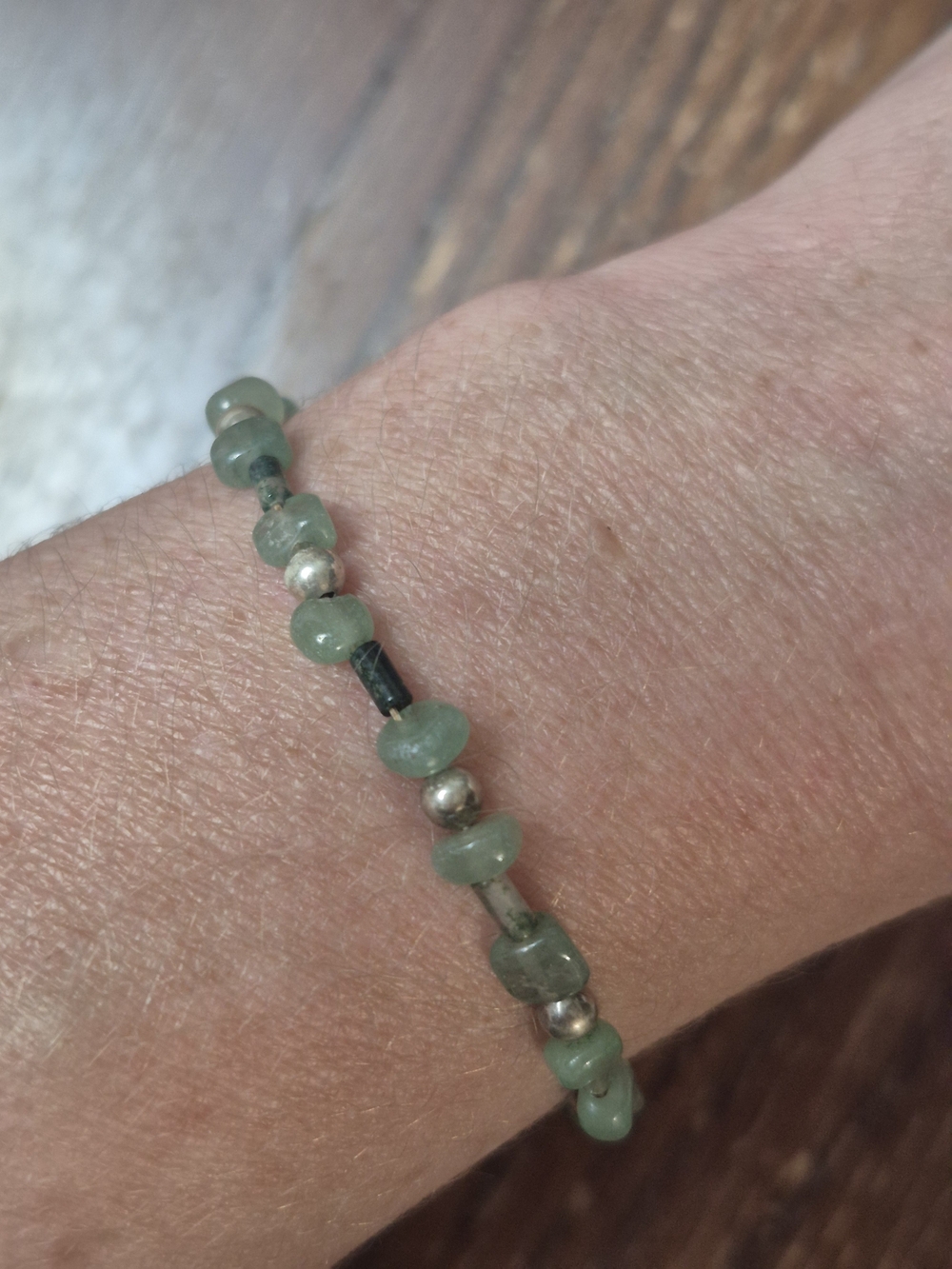 Sterling and Jade Gemstone Bracelet